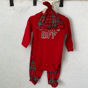 ChickPea Plaid “Santa’s BFF” Cotton Holiday Set